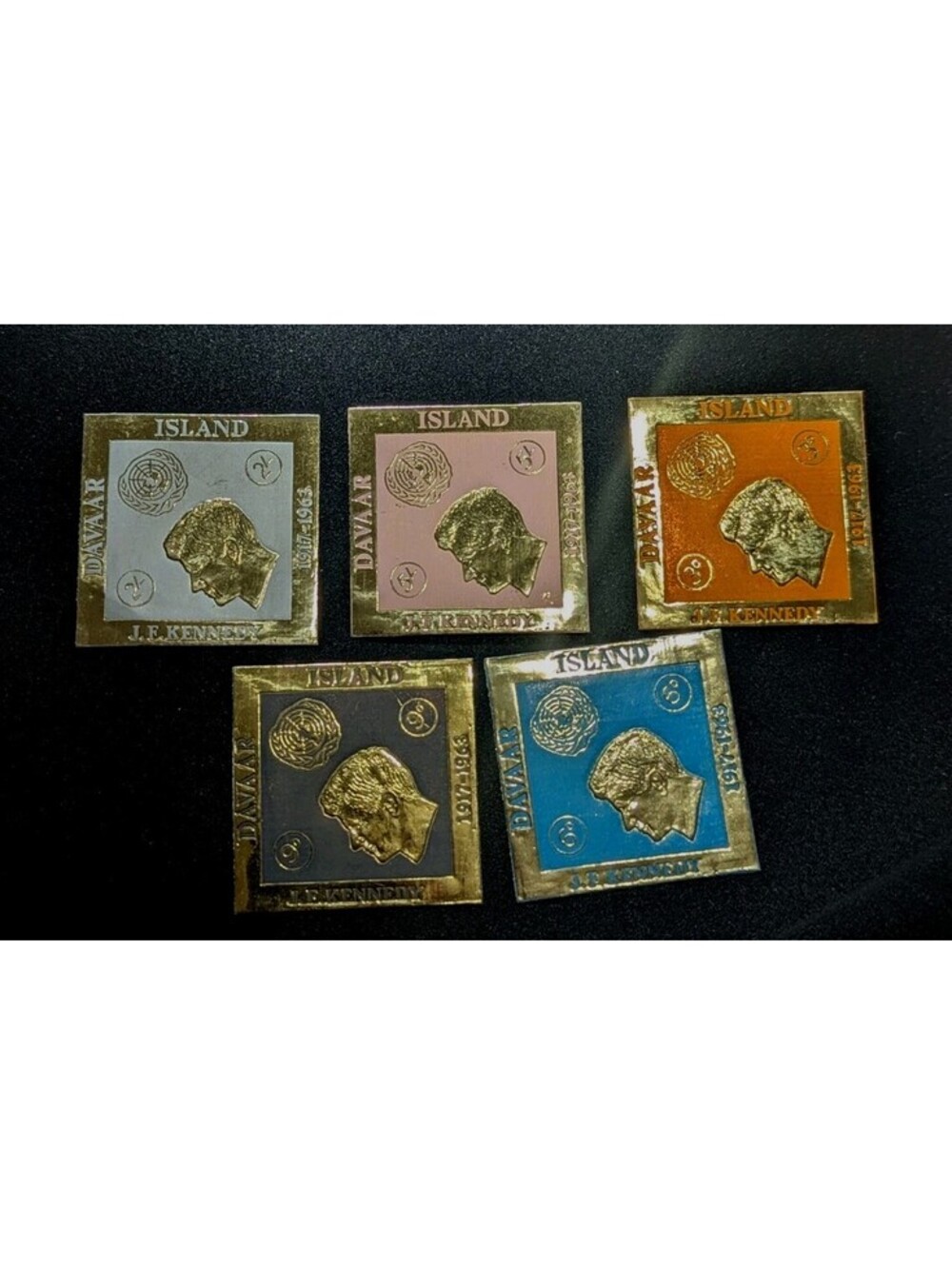 KENNEDY 1964 - Davaar Island JOHN F. KENNEDY Full Set Memorial Gold Foil set MNH